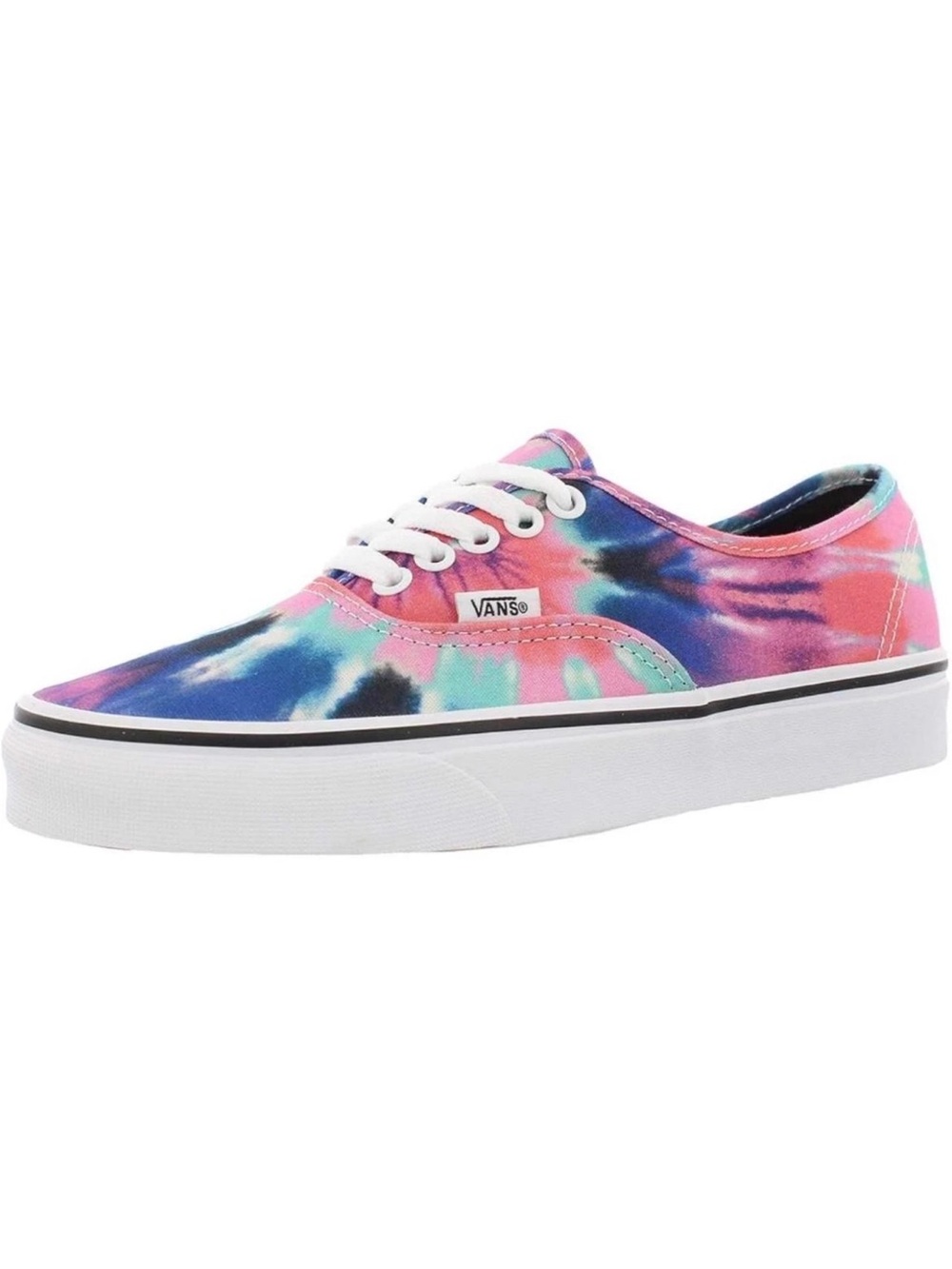 Vans Women Tie-Dye Canvas Authentic Sneaker - Pink, Blue, Teal